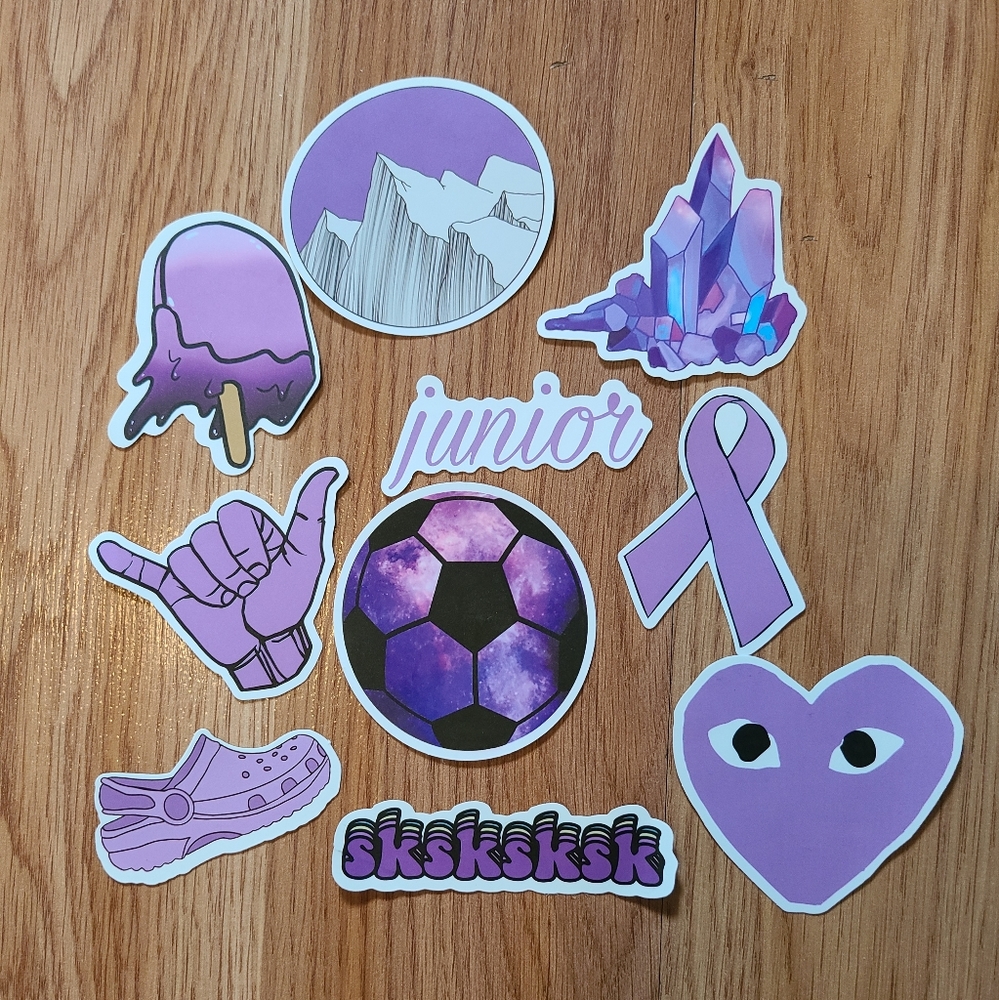 ‼️5/$10 Clearance‼️ 10 Purple Vinyl Stickers